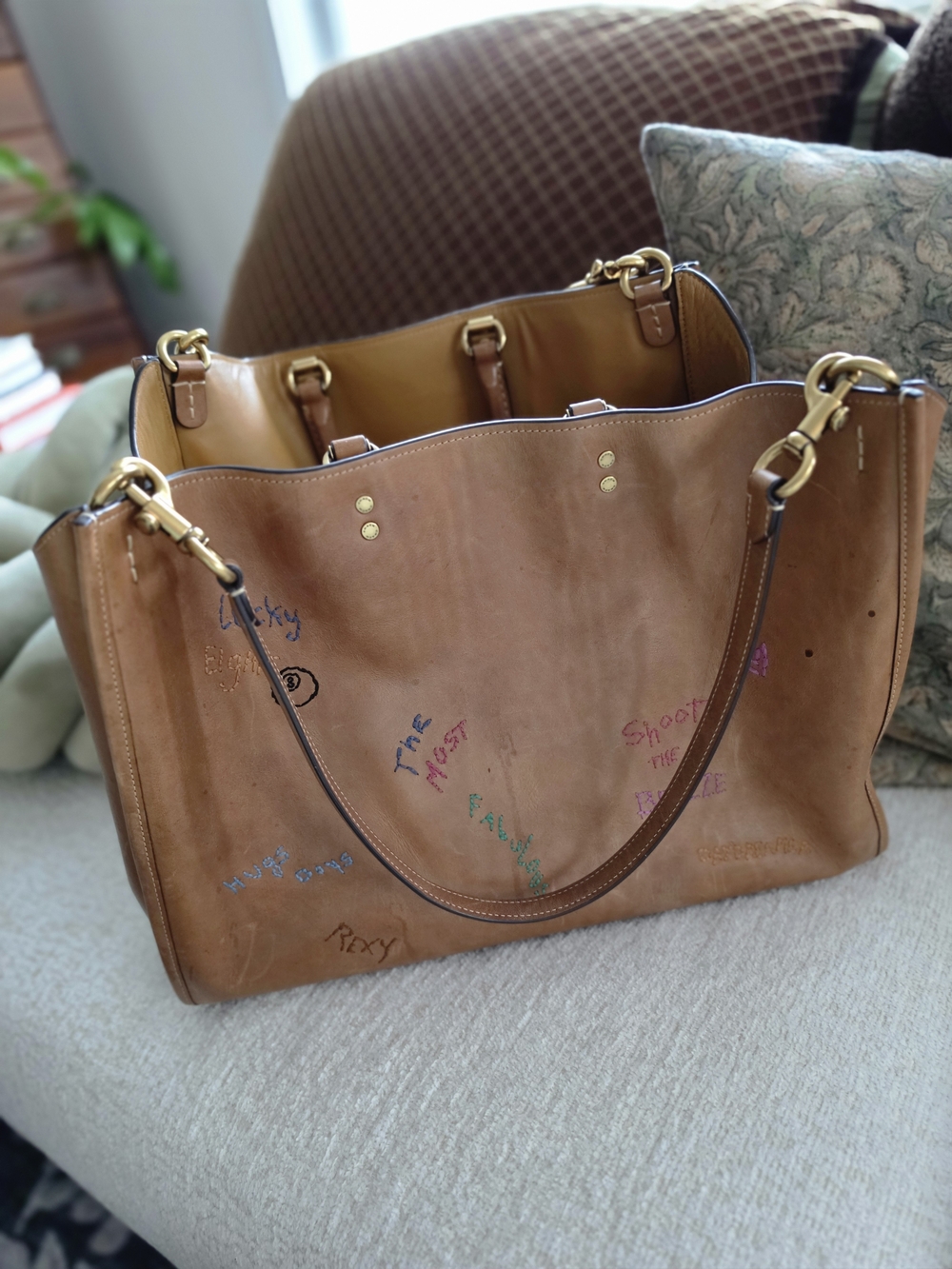 Coach Rogue 39 “Unicorn” Leather Bag – Rare Diary Doodle Embroidery – Limited Ed